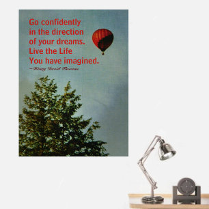 Heißluftballon Go Thoreau Quote Poster