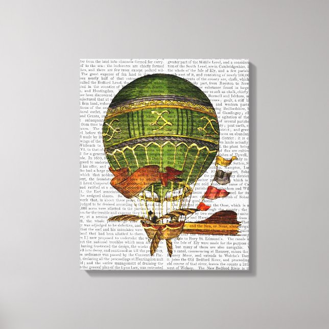 Heißluftballon Grün Leinwanddruck (Vorderseite)