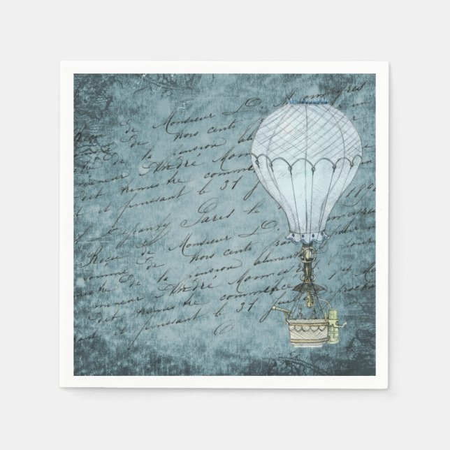 Heißluftballon-Illustration Serviette (Vorderseite)