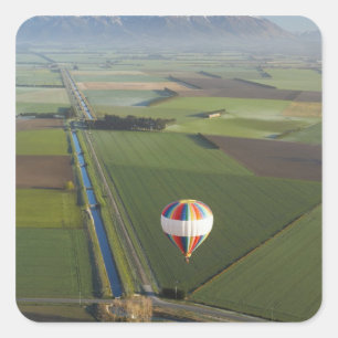 Heißluftballon, in der Nähe von Methven, Canterb Quadratischer Aufkleber