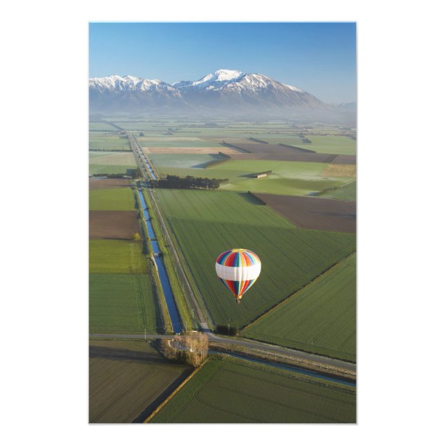 Heißluftballon, in der Nähe von Methven, Canterbur Fotodruck (Vorne)