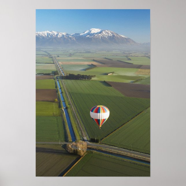 Heißluftballon, in der Nähe von Methven, Canterbur Poster (Vorne)
