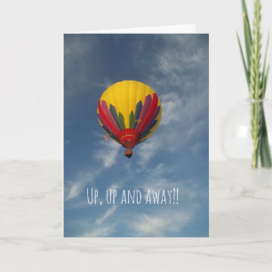 Heißluftballon-Jubiläumskarte 'Hoch, hoch und weg' Karte