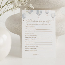 Heißluftballon kennt Mommy Best Baby Shower Game Einladung