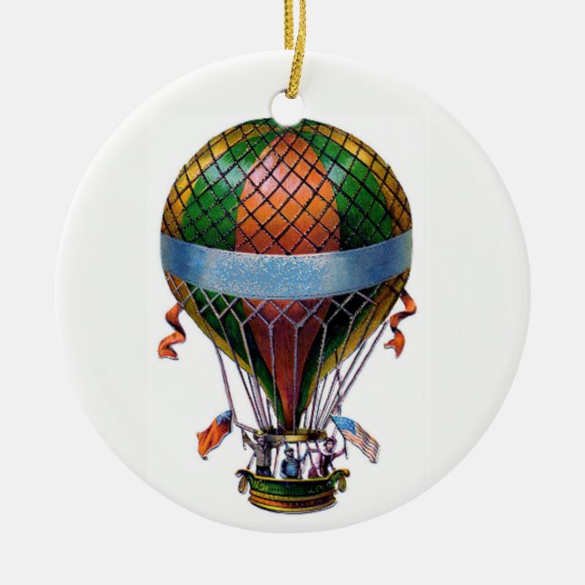 Heißluftballon Keramikornament (Vorne)