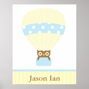 Heißluftballon-Kinderzimmer-Wandbild Poster