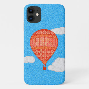 Heißluftballon, Korallenorange gegen einen blauen  Case-Mate iPhone Hülle