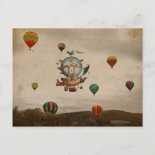 Heißluftballon, La Minerve 1803 Reisen im Stil Postkarte