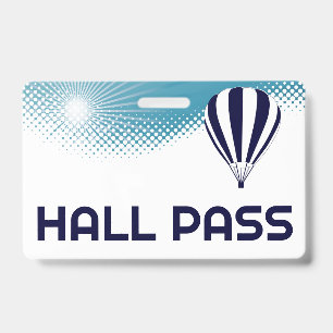 Heißluftballon-Lehrer Hall-Pass Ausweis