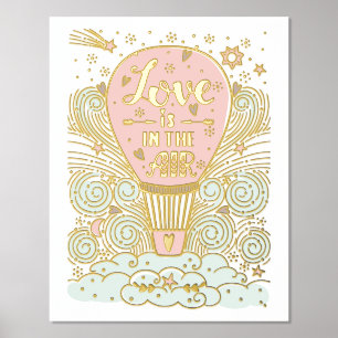 Heißluftballon "Liebe ist in der Luft" Foliendrucke