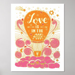 Heißluftballon "Liebe ist in der Luft" Foliendrucke