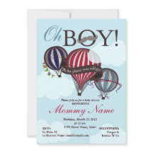 Heißluftballon Lil Man Babyshower-Einladung