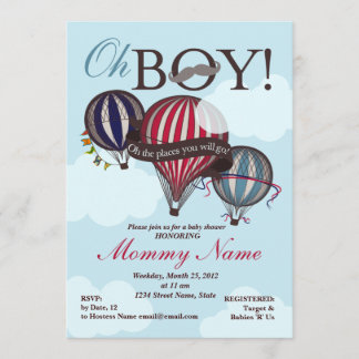 Heißluftballon Lil Man Dusche Einladung