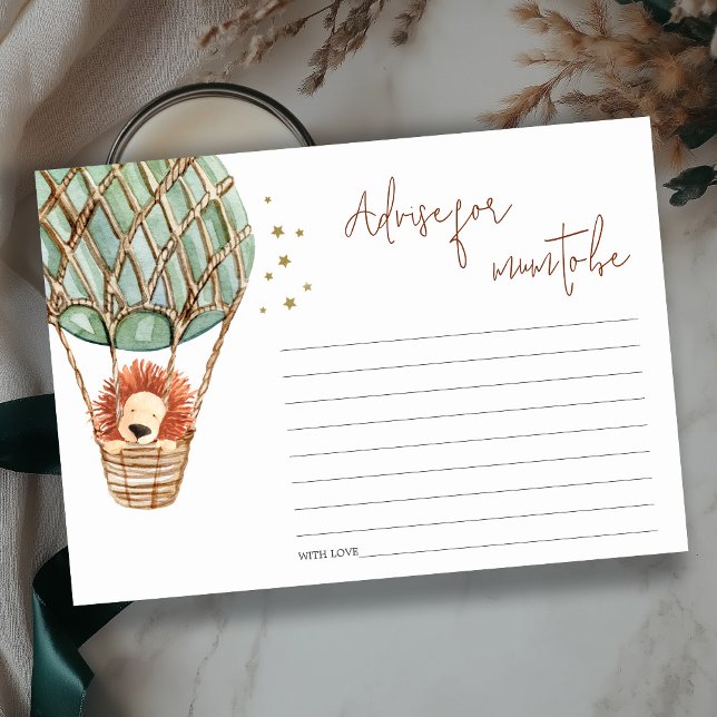 Heißluftballon Löwenberatung für Mum Baby Dusche Begleitkarte (Von Creator hochgeladen)