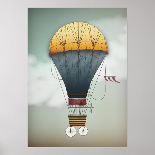 Heißluftballon Luftschiff Abeelle | Steampunk Trav Poster (Vorne)