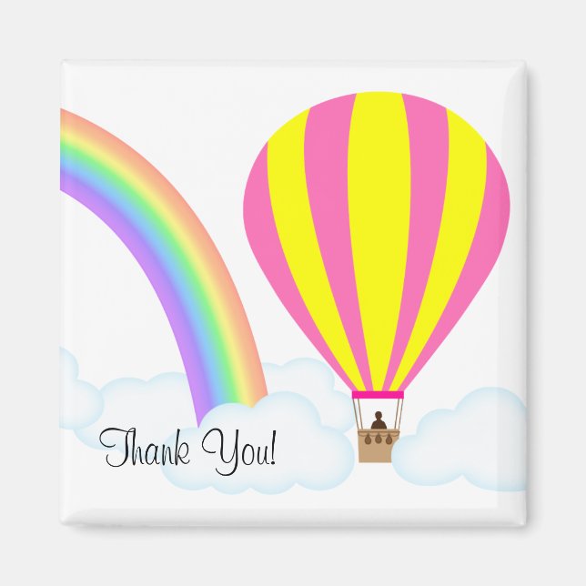 Heißluftballon Magnet - Weißer Hintergrund (Vorne)