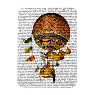 Heißluftballon mit Flaggen Magnet