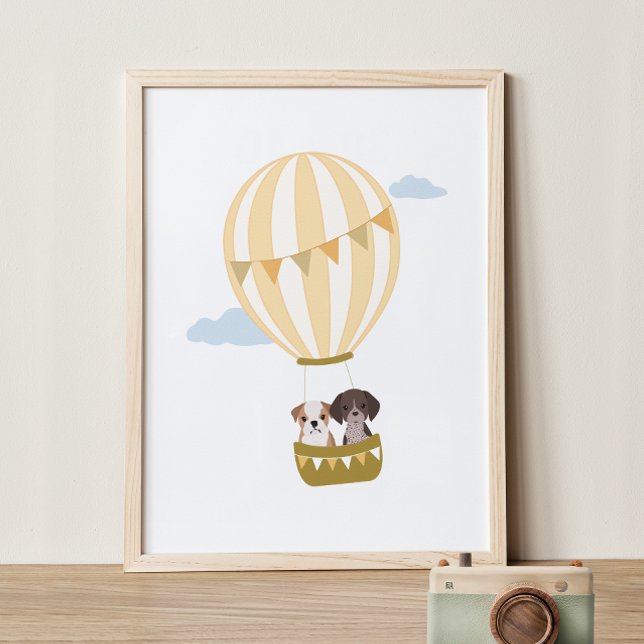 Heißluftballon mit Puppies Kinderzimmer Deco Poste Poster (Von Creator hochgeladen)