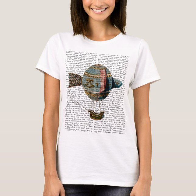 Heißluftballon mit Schwanz-Feder T-Shirt (Vorderseite)