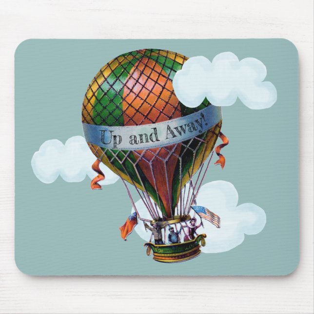 Heißluftballon mit Wolken personalisieren Mousepad (Vorne)