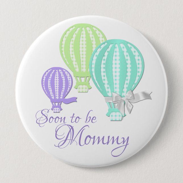 Heißluftballon Mommy to Be Button (Vorderseite)