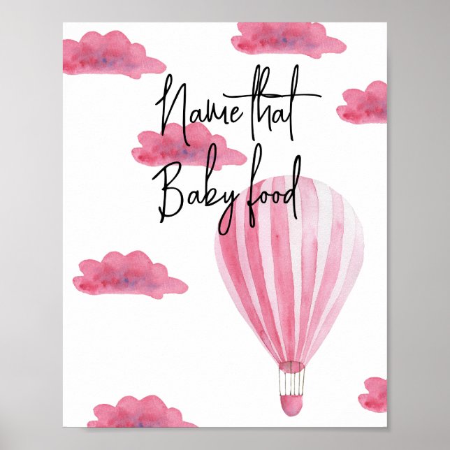 Heißluftballon - Name dieses Babynahrung Poster (Vorne)