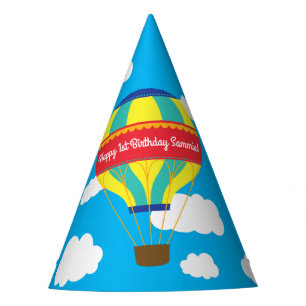 Heißluftballon Niedliche Farbgebung 1. Geburtstag  Partyhütchen