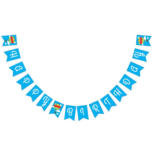 Heißluftballon Niedliche Farbgebung 1. Geburtstag  Wimpelkette (Alle)