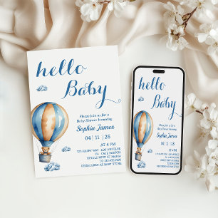 Heißluftballon - Niedliche Teddy Bear Baby Dusche Einladung