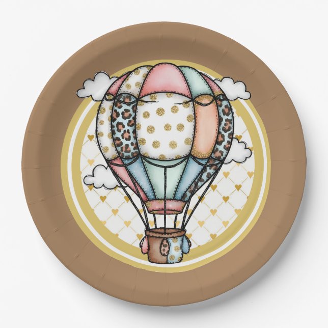 Heißluftballon Pappteller (Vorderseite)