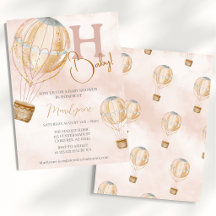 Heißluftballon Pink Boho Babydusche