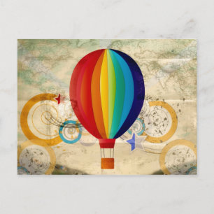 Heißluftballon Postkarte
