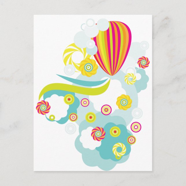 Heißluftballon Postkarte (Vorderseite)