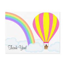 Heißluftballon Postkarte - Weißer Hintergrund