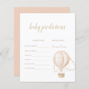 Heißluftballon-Predictionskarte in weichrosa