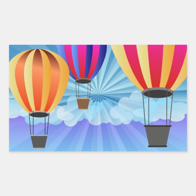 Heißluftballon Rechteckiger Aufkleber (Vorderseite)