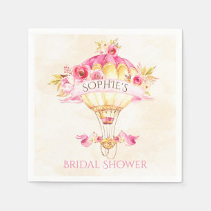 Heißluftballon Rosa Gelbe Rosen Serviette