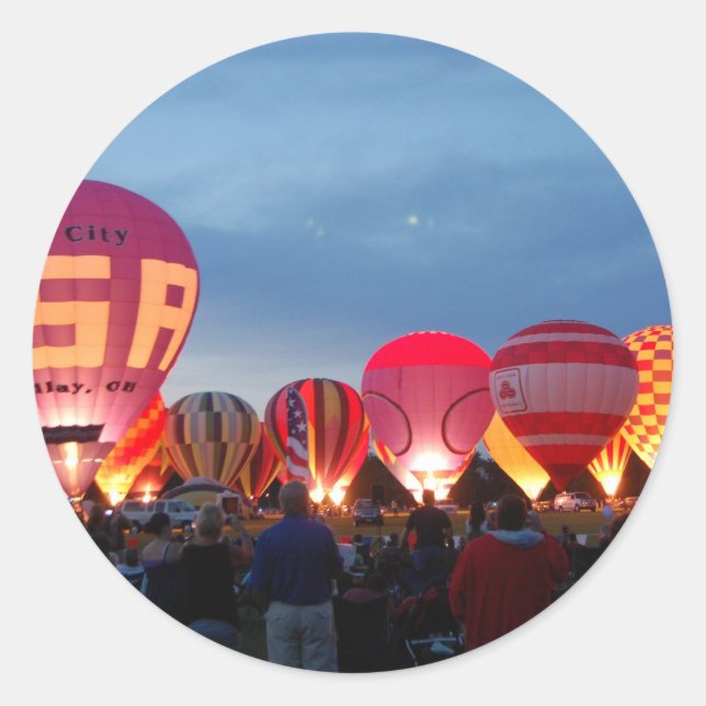 Heißluftballon Runder Aufkleber (Vorderseite)