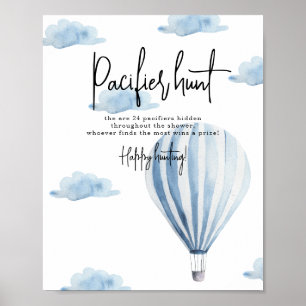 Heißluftballon - Schnuller-Jagdspiel Babydusche Poster