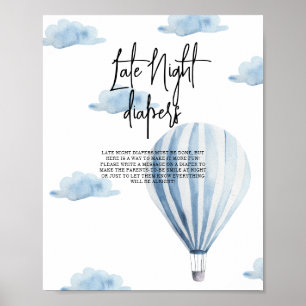 Heißluftballon - Späte Nacht Windeln Poster