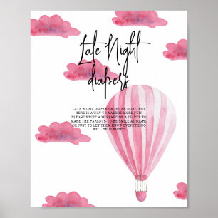 Heißluftballon - Späte Nacht Windeln Poster