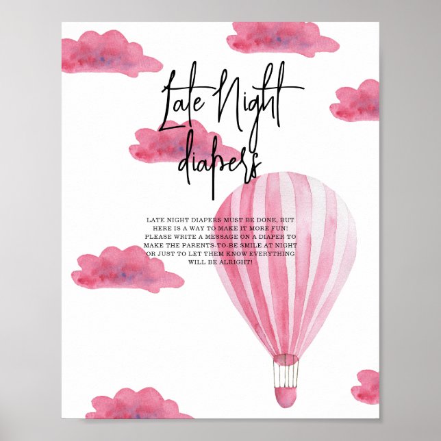 Heißluftballon - Späte Nacht Windeln Poster (Vorne)