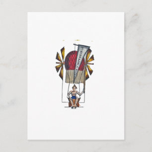 Heißluftballon (Steam-Punk-Stil) Postkarte