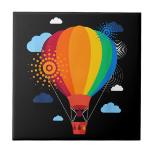 Heißluftballon T - Shirt Heißluftballonfahrten Fes Fliese