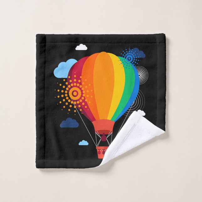 Heißluftballon T - Shirt Heißluftballonfahrten Fes Waschlappen (Waschlappen)