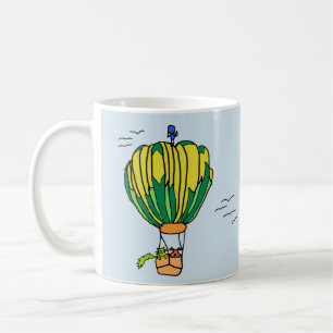 Heißluftballon-Tasse mit Katze und Hund Kaffeetasse