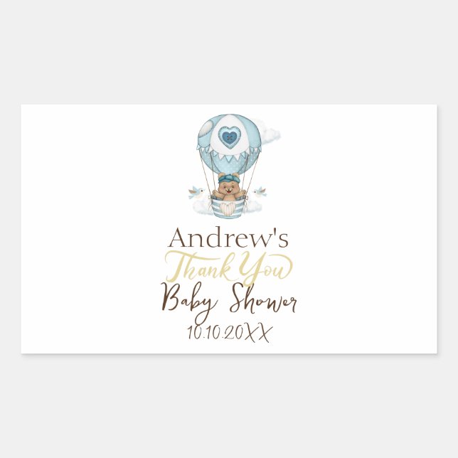 Heißluftballon Teddy Bear Cloud Bird Rechteckiger Aufkleber (Vorderseite)