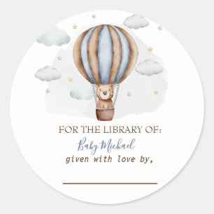 Heißluftballon Teddy Bear Clouds Babydusche Runder Aufkleber