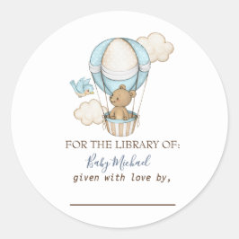 Heißluftballon Teddy Bear Clouds Bird Baby Dusche Runder Aufkleber