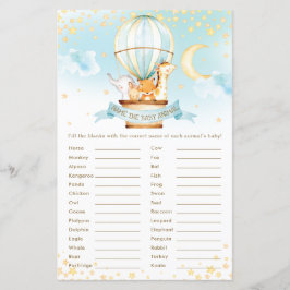 Heißluftballon Tiere Name des Baby Animal Game